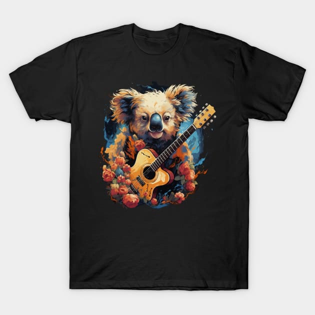 Koala Playing Guitar T-Shirt by JH Mart